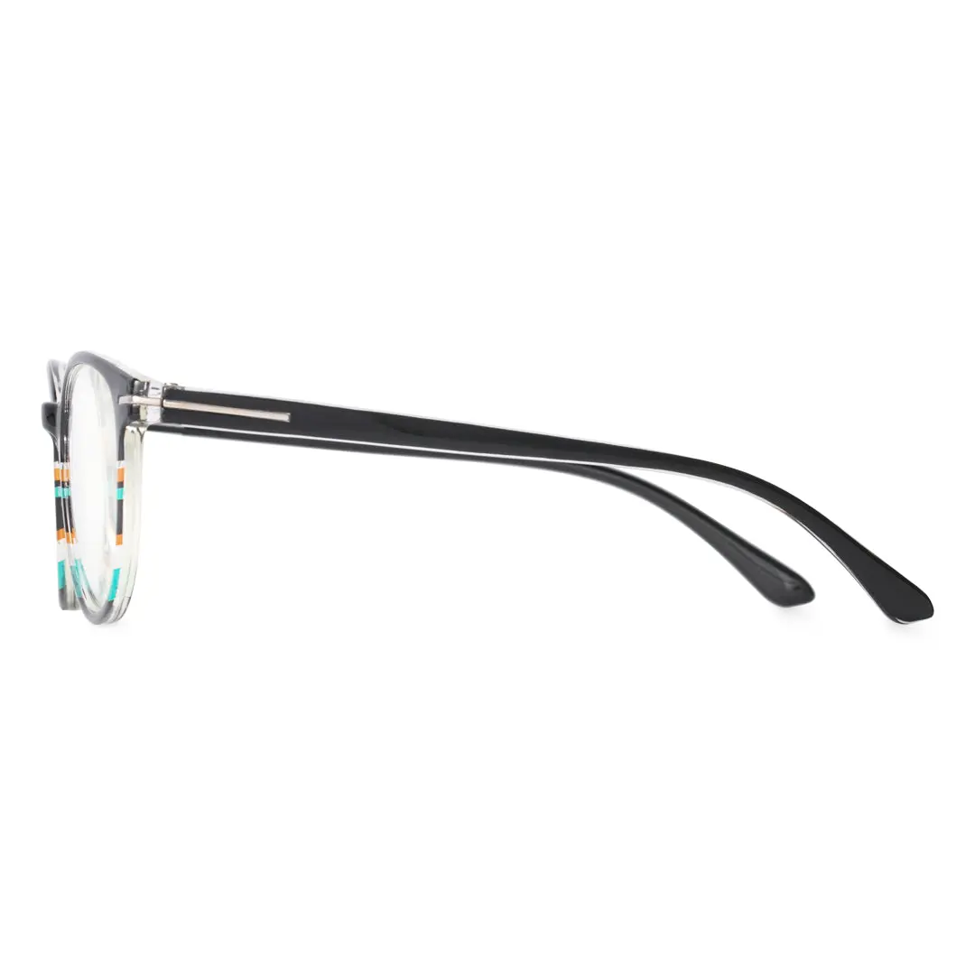 Side view of Hedy colorful square pc eyeglasses SP0192311 in light blue
