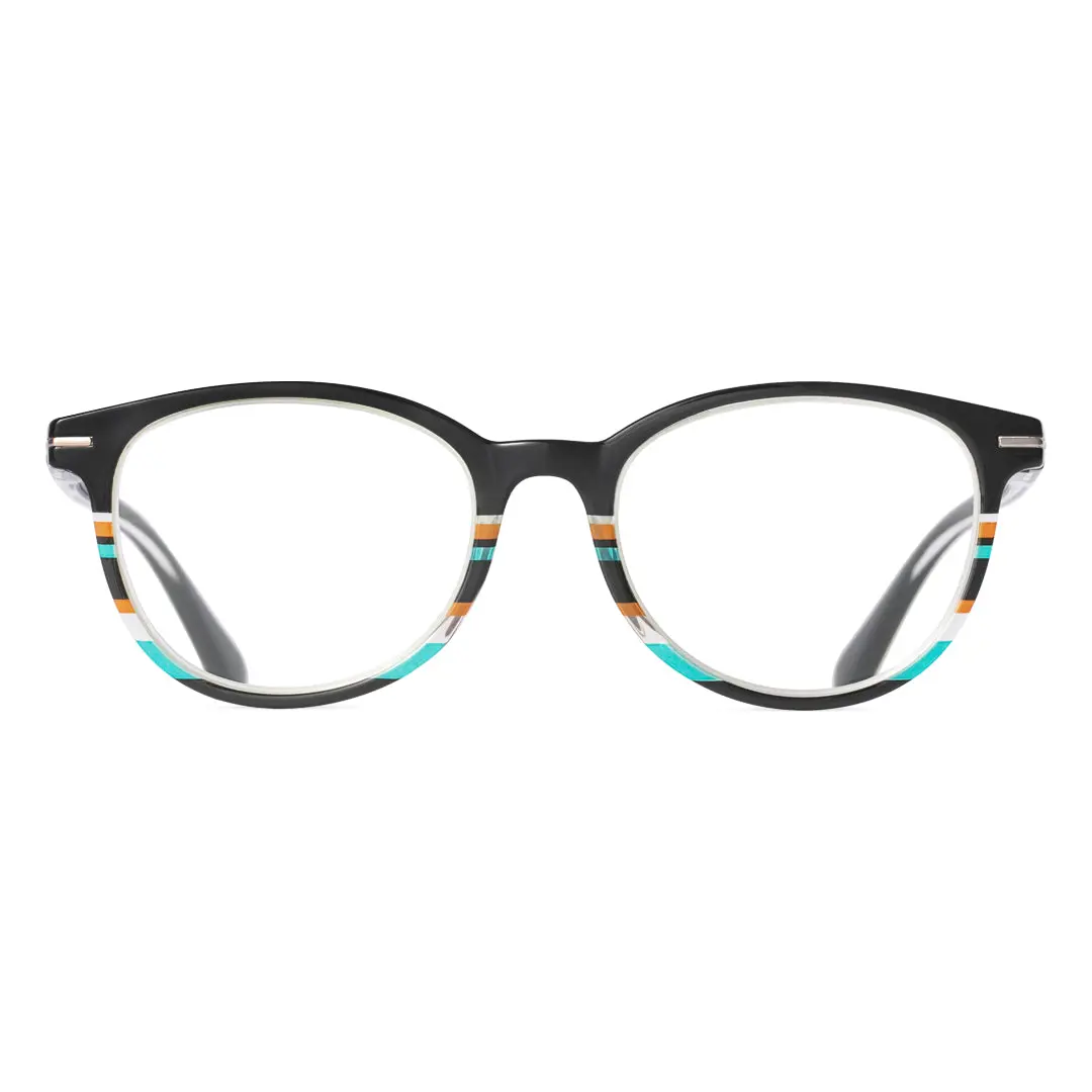 Front view of Hedy square pc eyeglasses SP0192311 in light blue