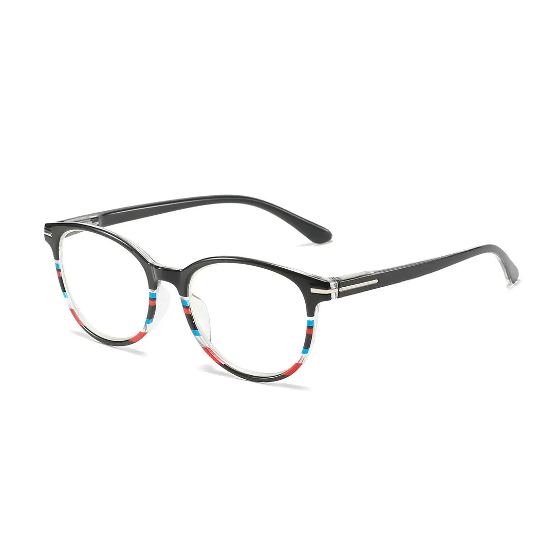 Angle view of Hedy colorful square pc eyeglasses SP0192311 in red