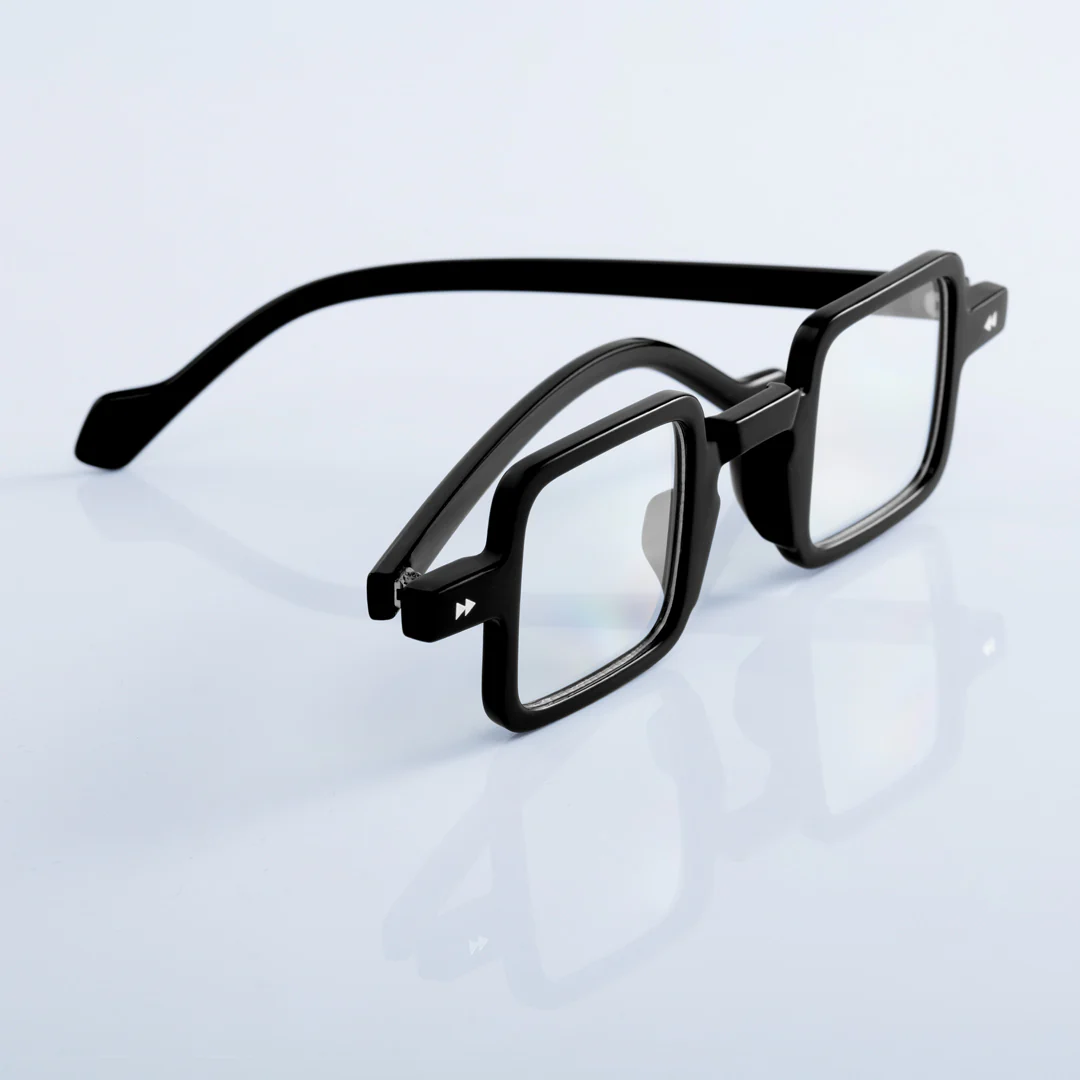Scene view of Bones vintage square pc eyeglasses in black. SPU: SP0352411