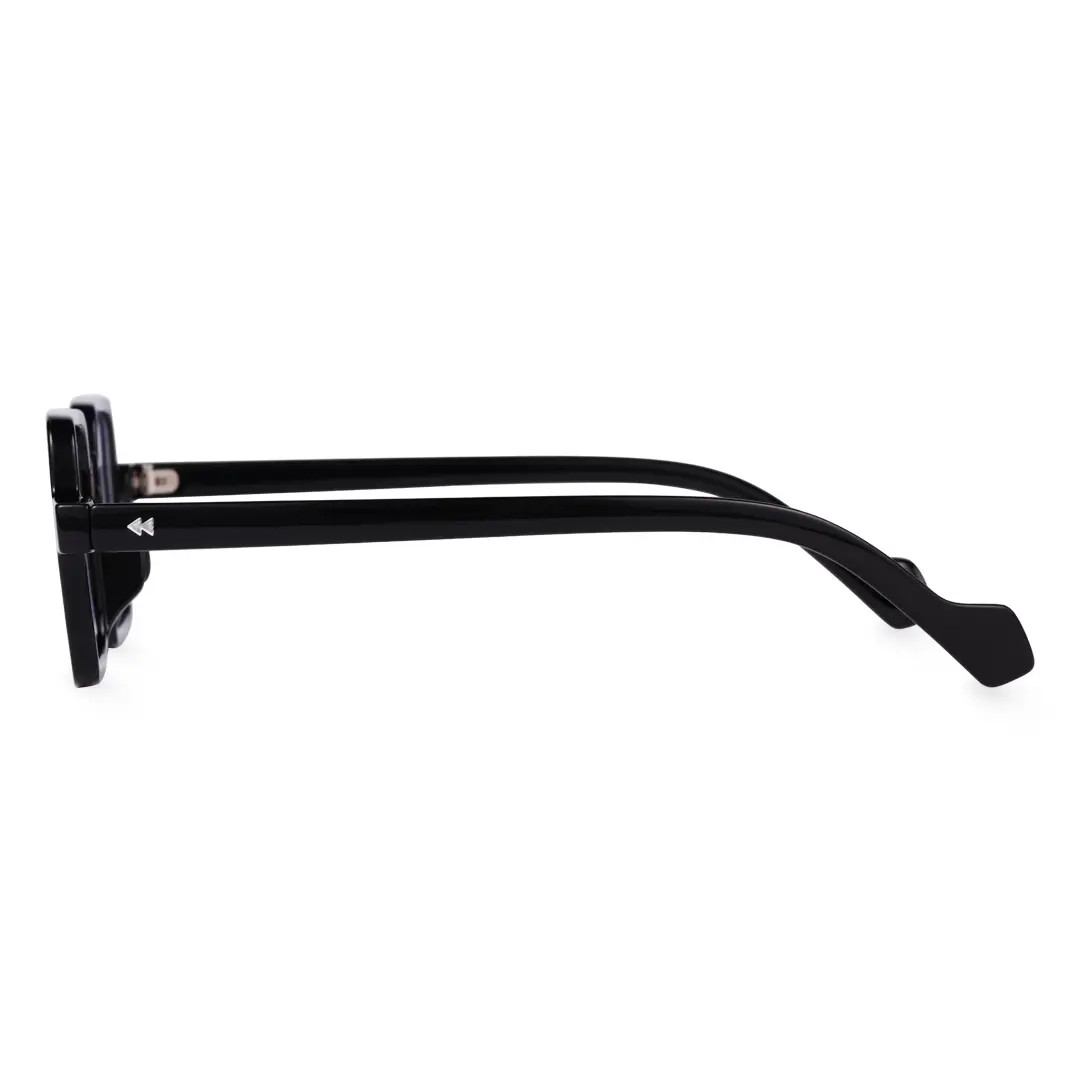 Side view of Bones vintage square pc eyeglasses in black. SPU: SP0352411