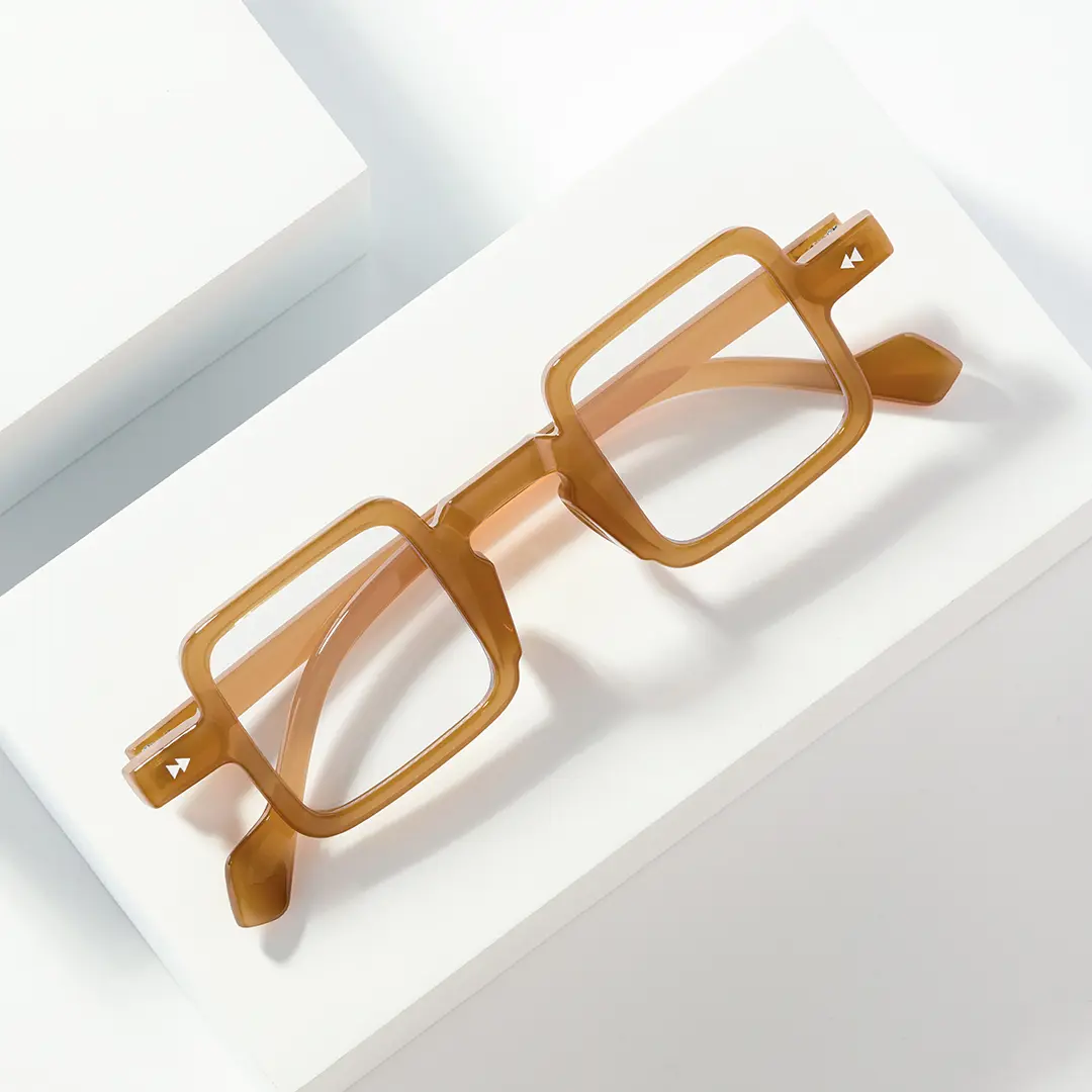 Front folded view of Bones square pc eyeglasses SP0352411 in bronze