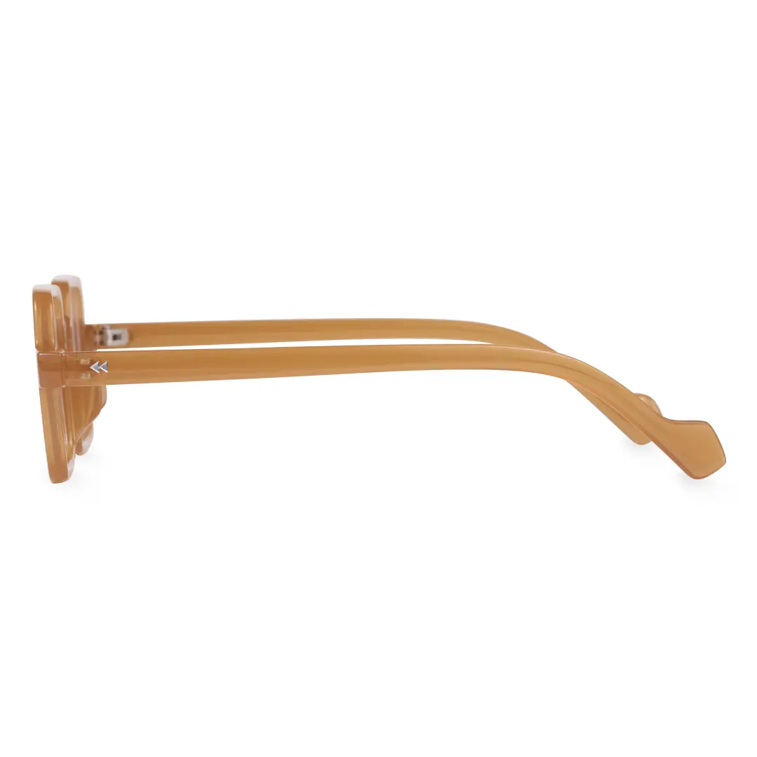 Side view of Bones vintage square pc eyeglasses in bronze. SPU: SP0352411