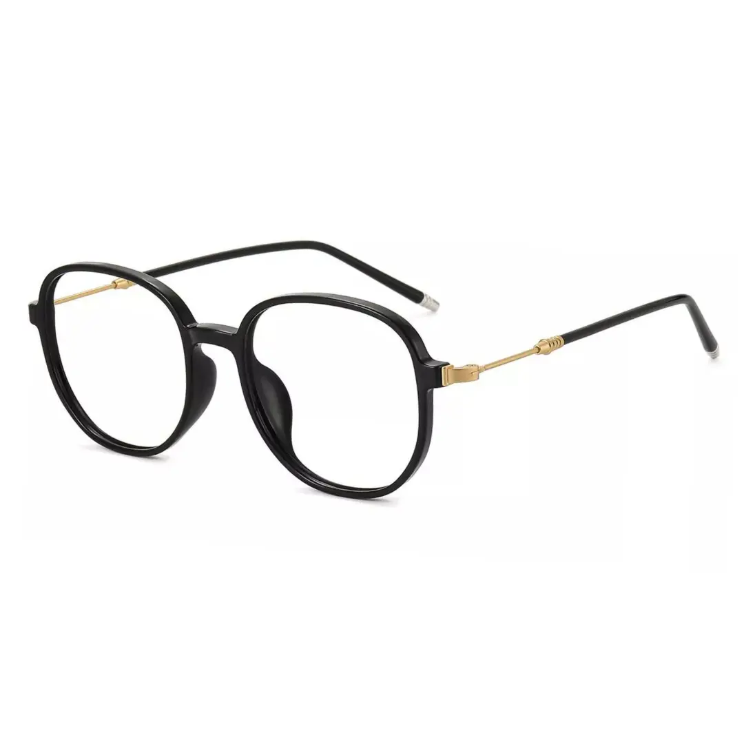 Angle view of Pnylee square tr90 eyeglasses SR0012411 in black