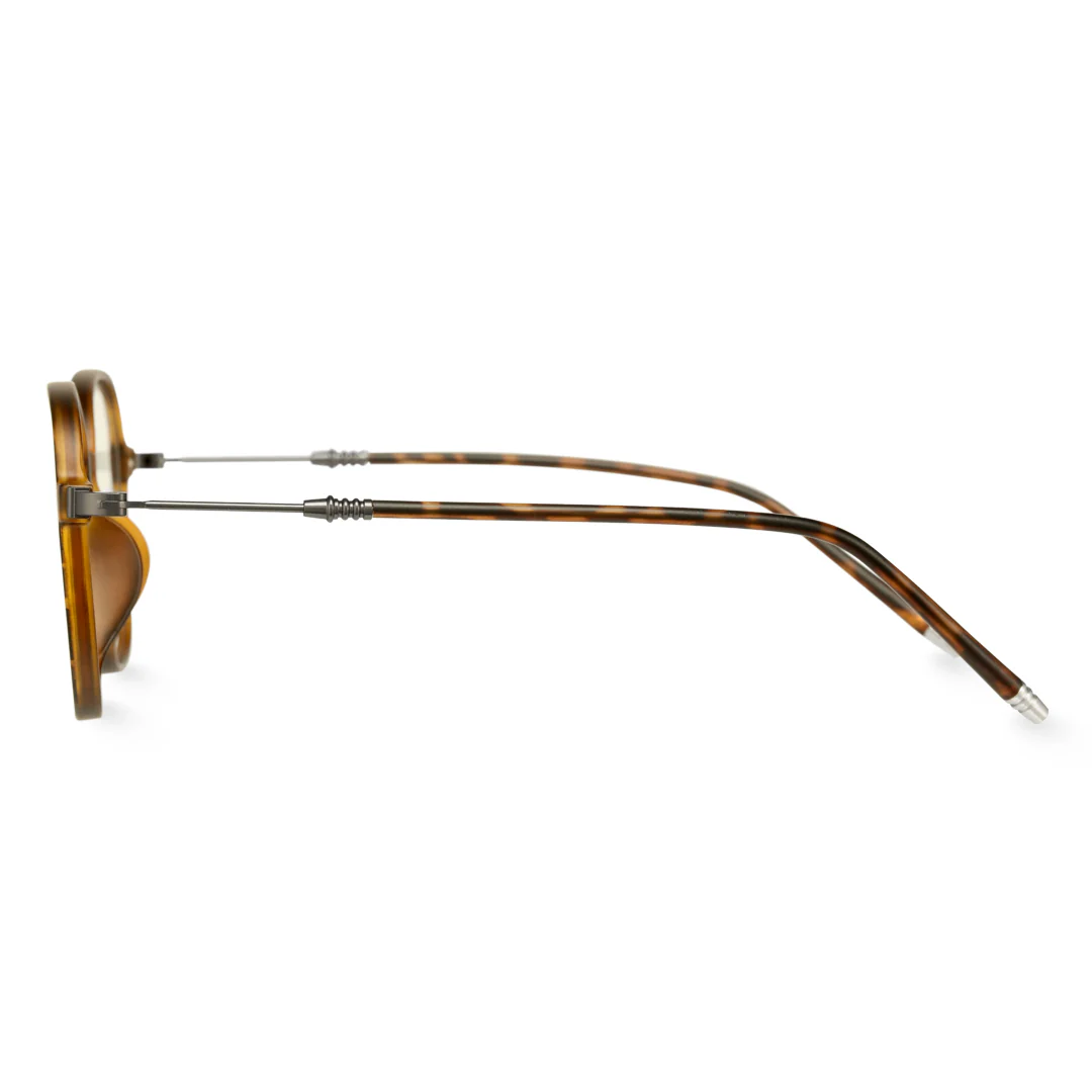 Side view of Pnylee square tr90 eyeglasses SR0012411 in tortoise
