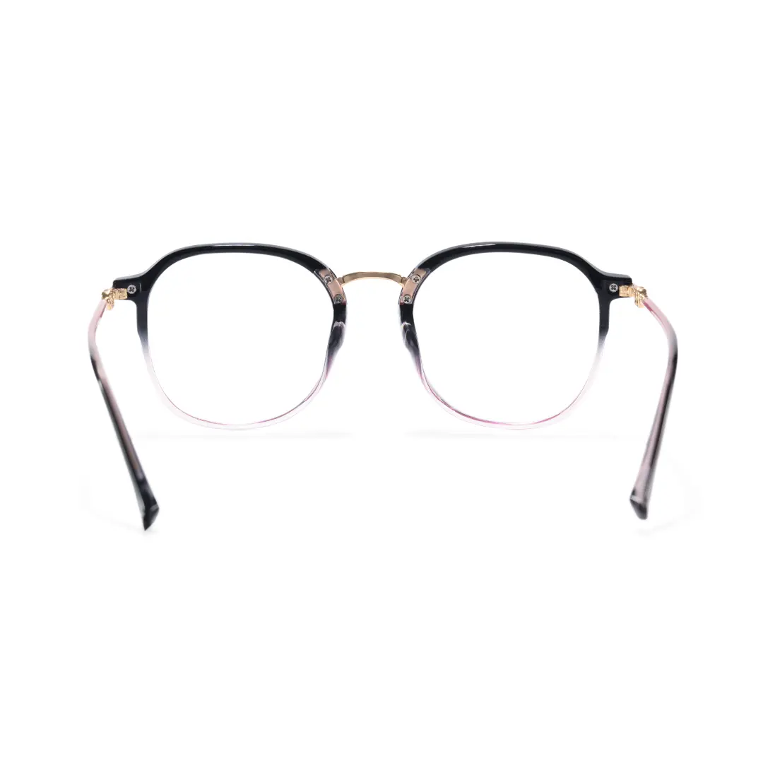 Back view of Mita vintage square tr90 eyeglasses in black. SPU: SR0012502