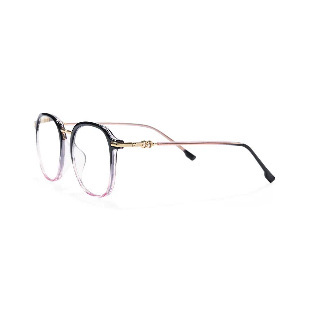 Side view of Mita vintage square tr90 eyeglasses in black. SPU: SR0012502