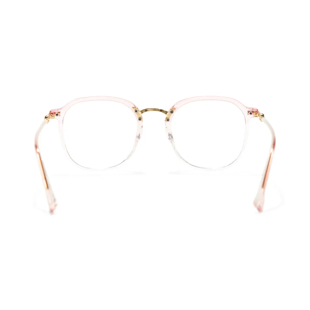 Back view of Mita vintage square tr90 eyeglasses in pink. SPU: SR0012502