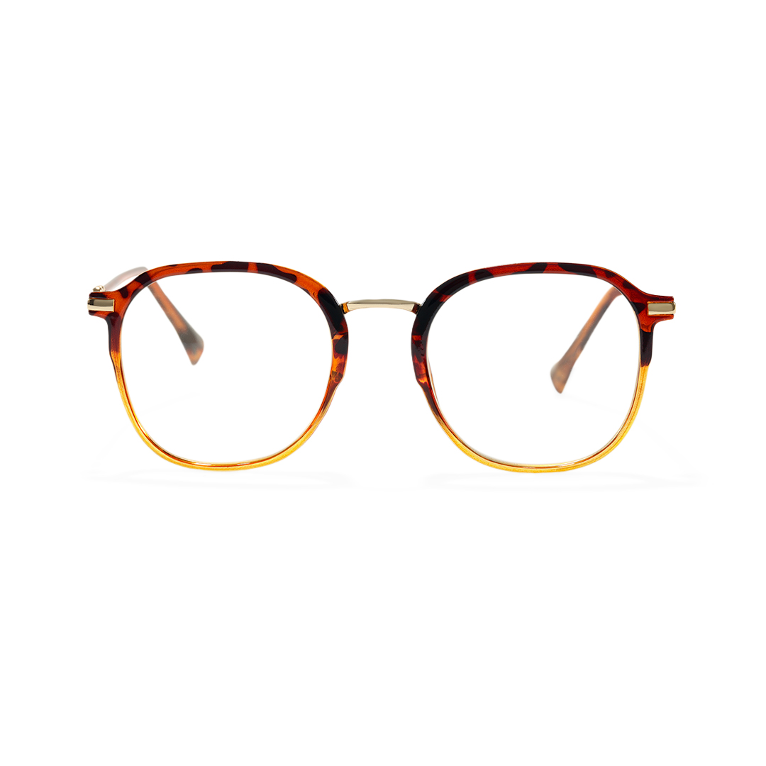 Front view of Mita vintage square tr90 eyeglasses in tortoise. SPU: SR0012502