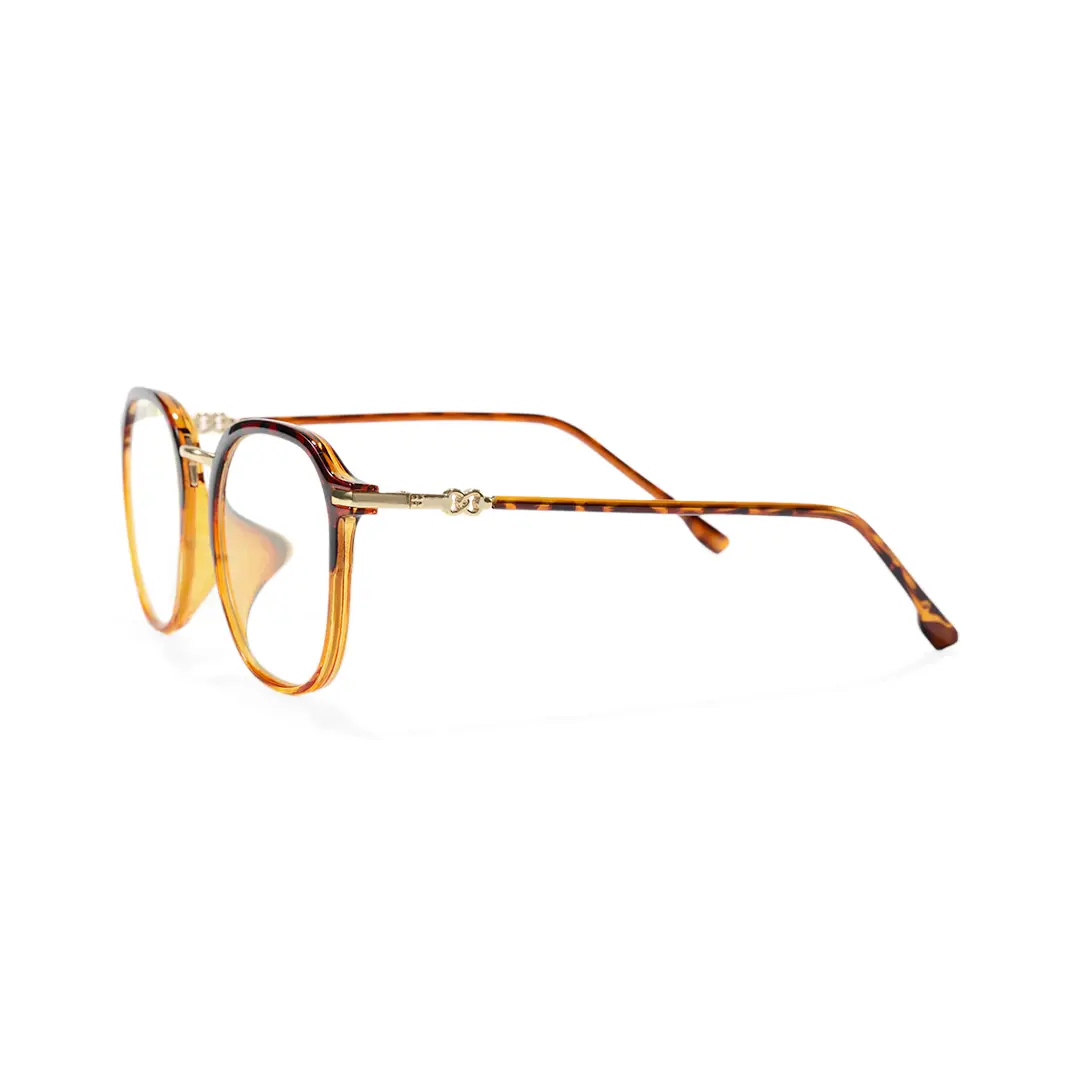 Side view of Mita vintage square tr90 eyeglasses in tortoise. SPU: SR0012502