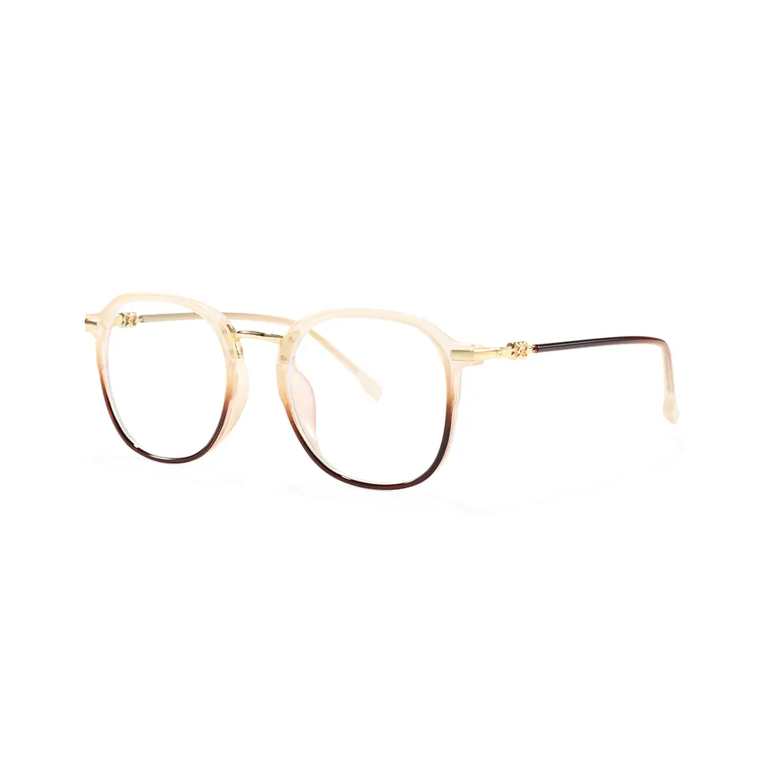 Angle view of Mita vintage square tr90 eyeglasses in two-tone. SPU: SR0012502