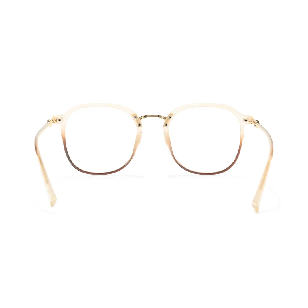 Back view of Mita vintage square tr90 eyeglasses in two-tone. SPU: SR0012502