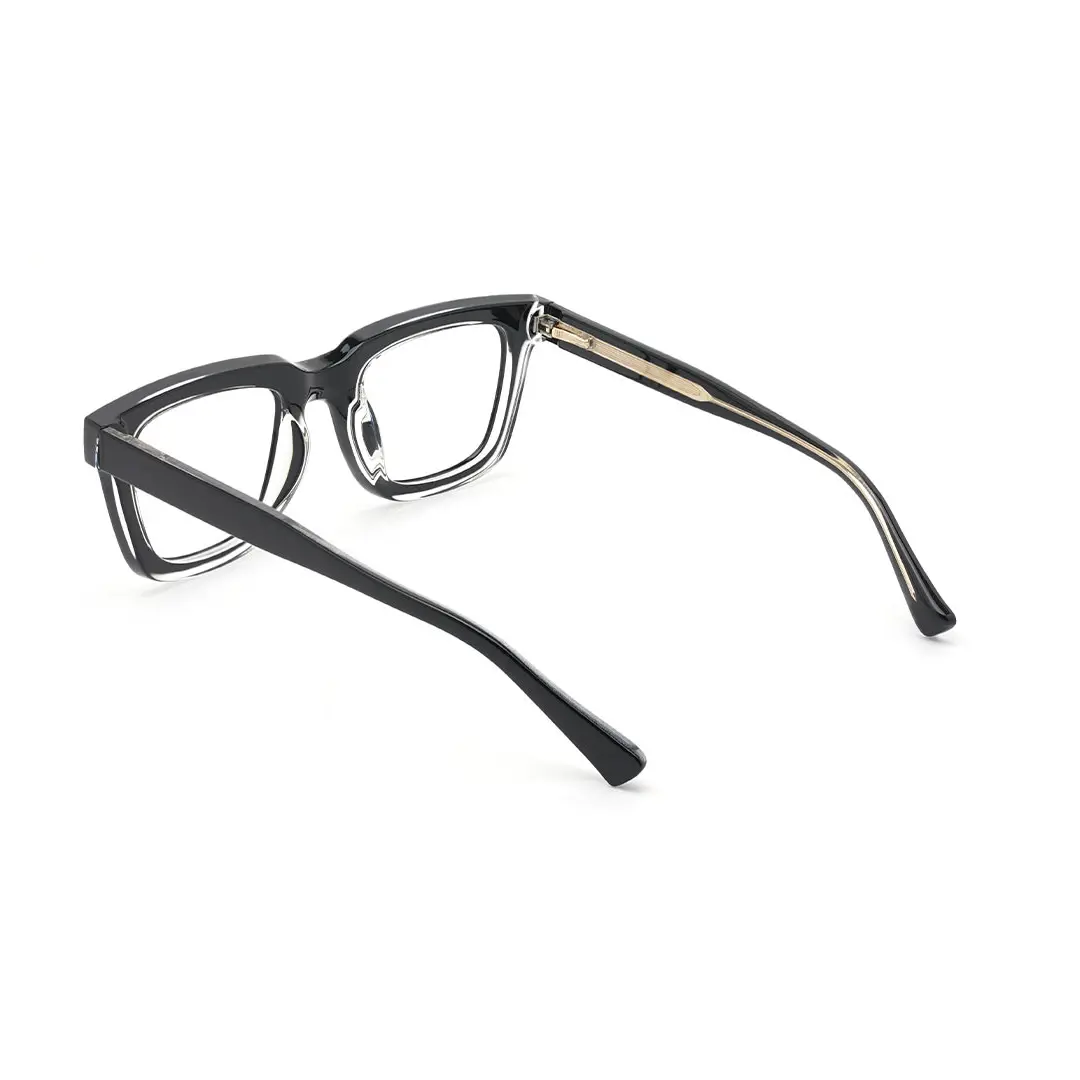 Back view of Zayden colorful square tr90 eyeglasses SR0022402 in black