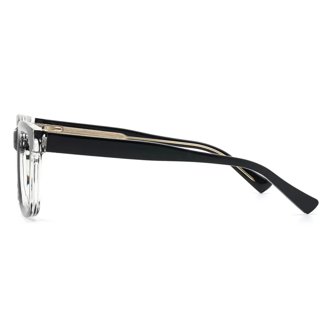 Side view of Zayden colorful square tr90 eyeglasses SR0022402 in black