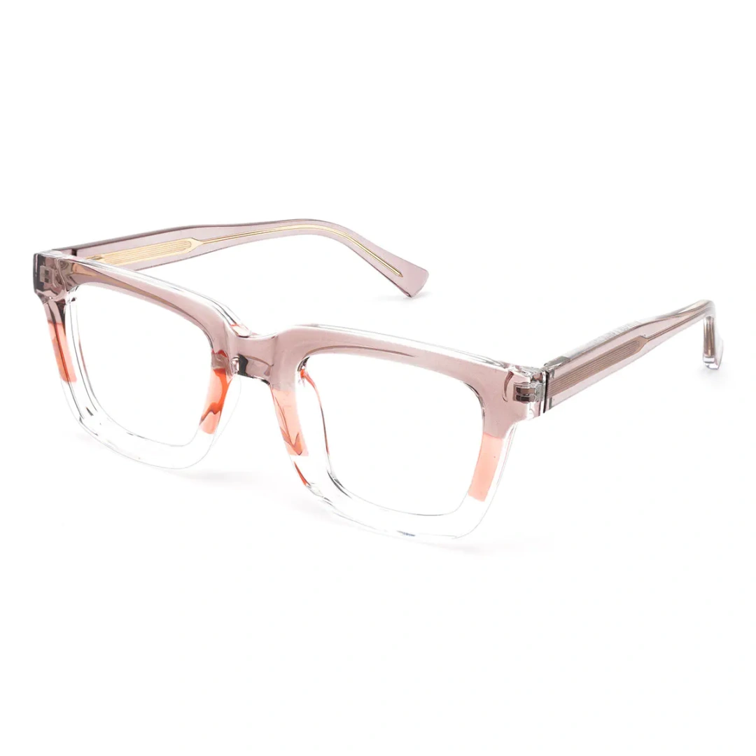 Angle view of Zayden colorful square tr90 eyeglasses SR0022402 in brown