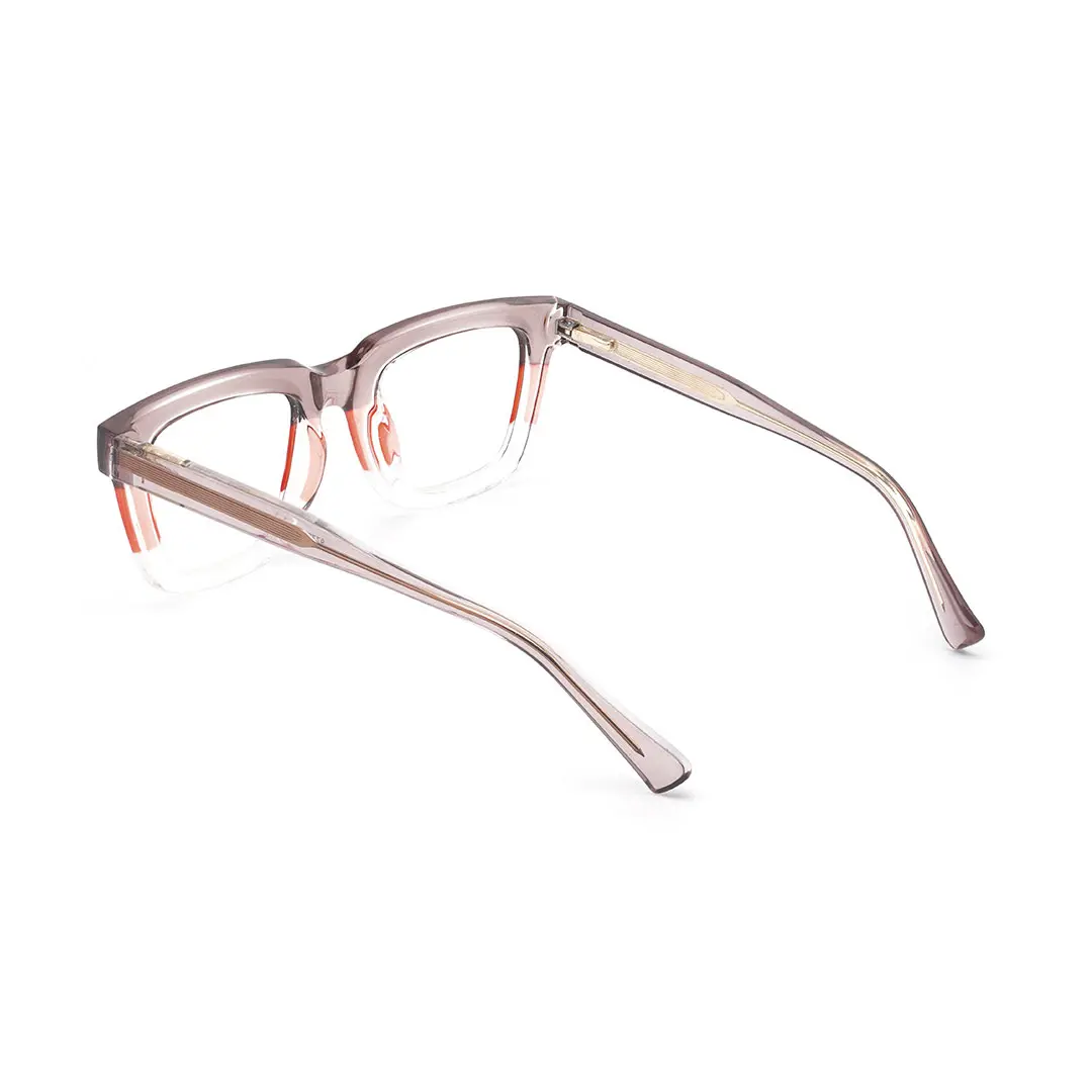 Back view of Zayden colorful square tr90 eyeglasses SR0022402 in brown