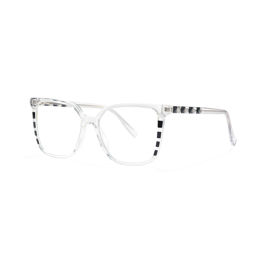 Angle view of Owl square tr90 eyeglasses SR0022510 in clear