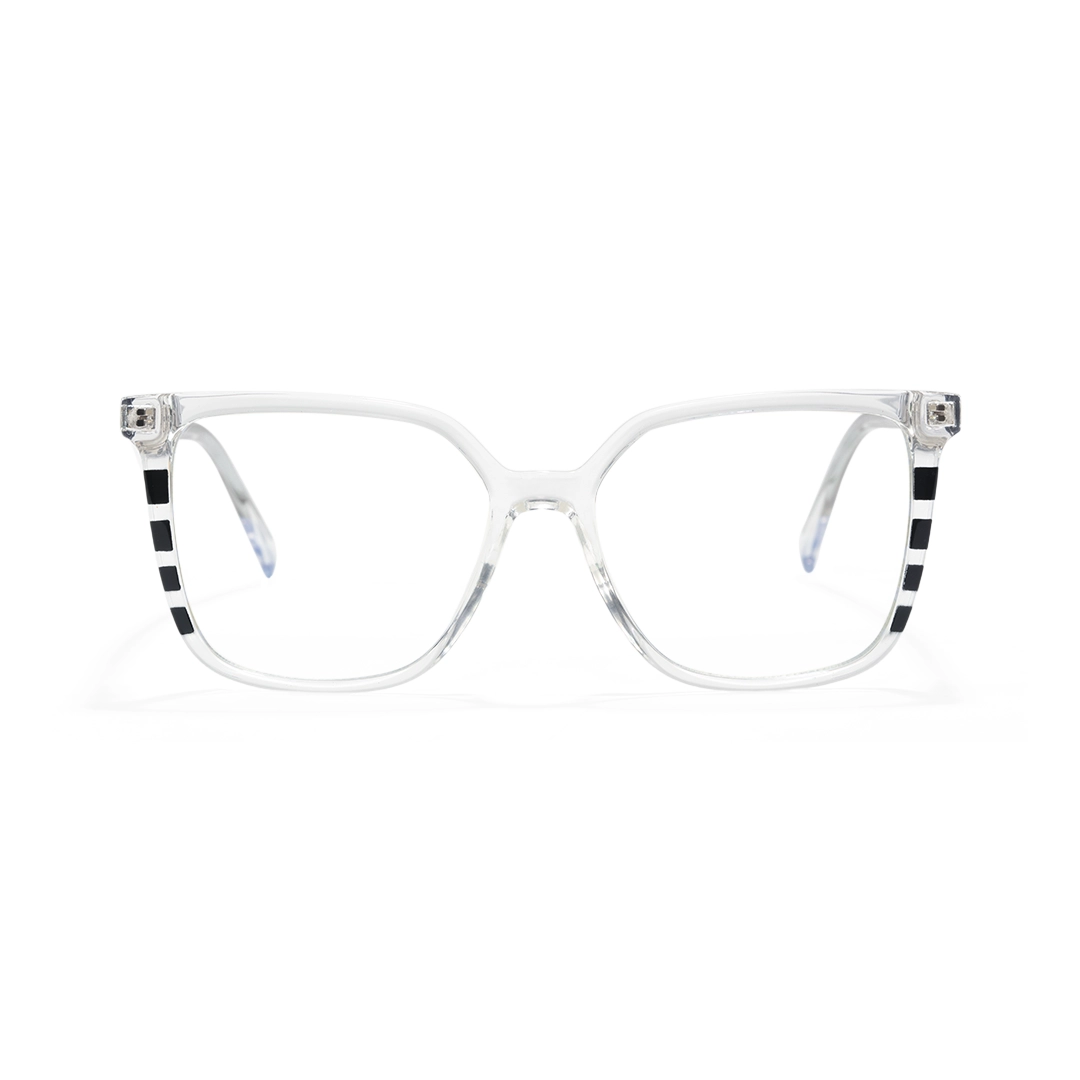 Front view of Owl square tr90 eyeglasses SR0022510 in clear