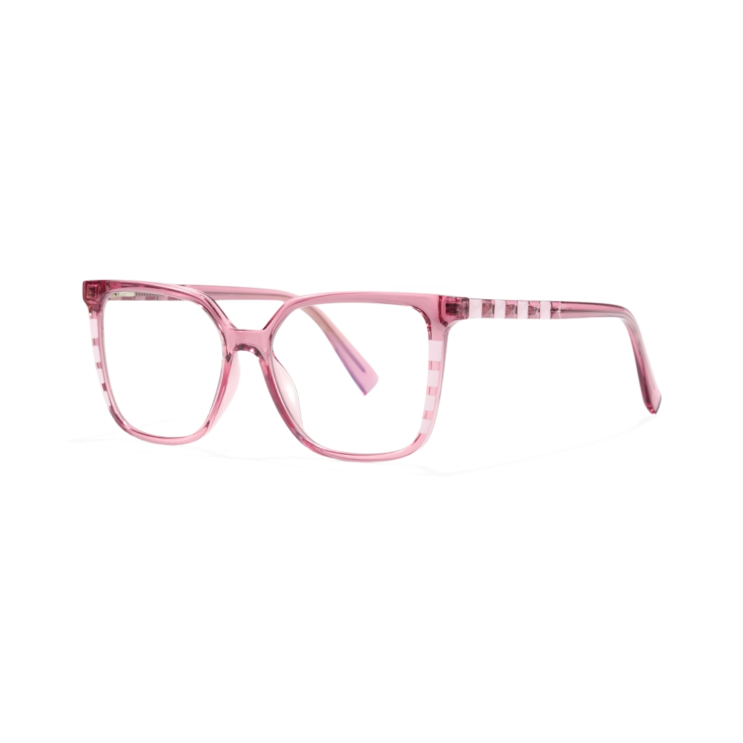 Angle view of Owl square tr90 eyeglasses SR0022510 in pink