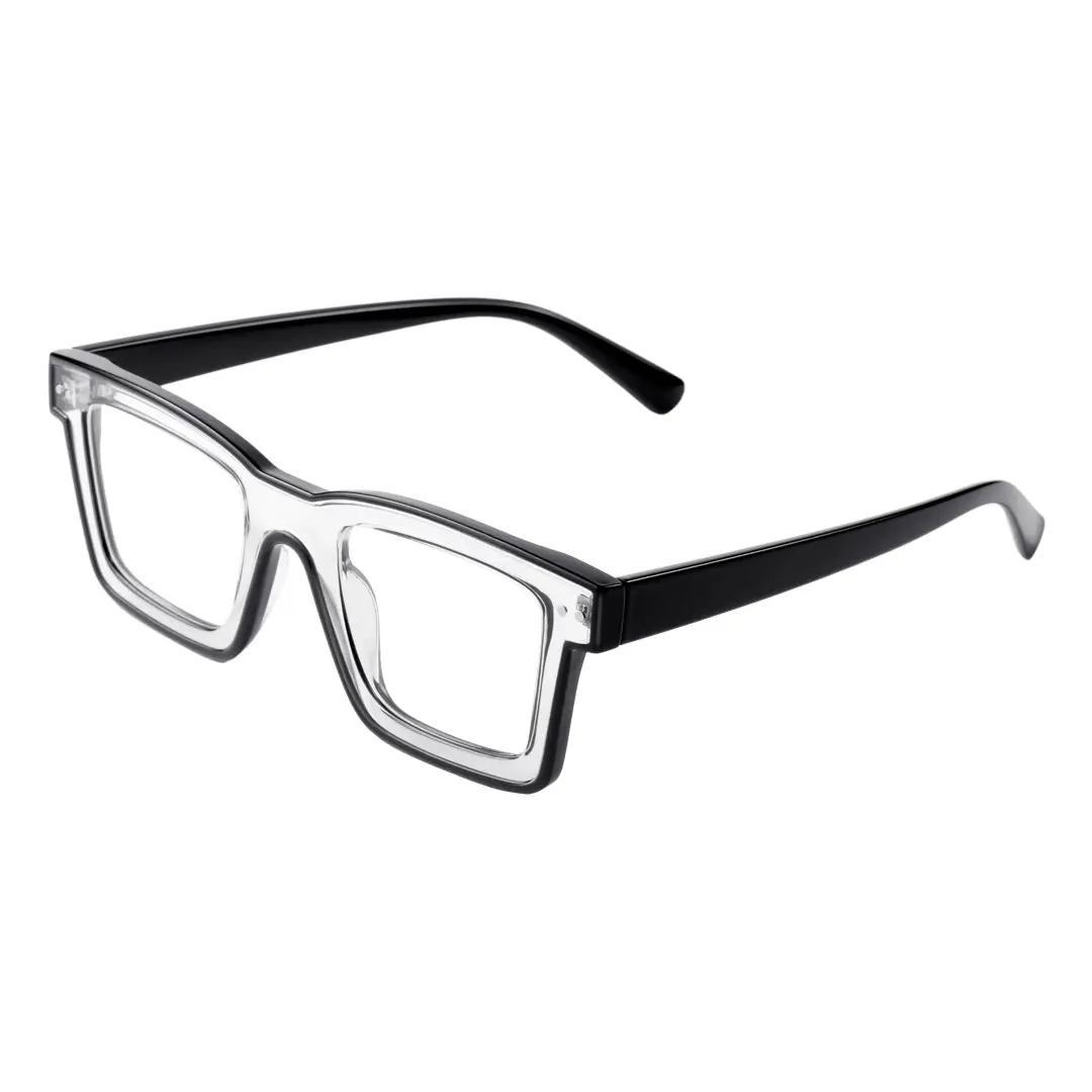 Angle view of Leah square tr90 eyeglasses SR0032307 in clear