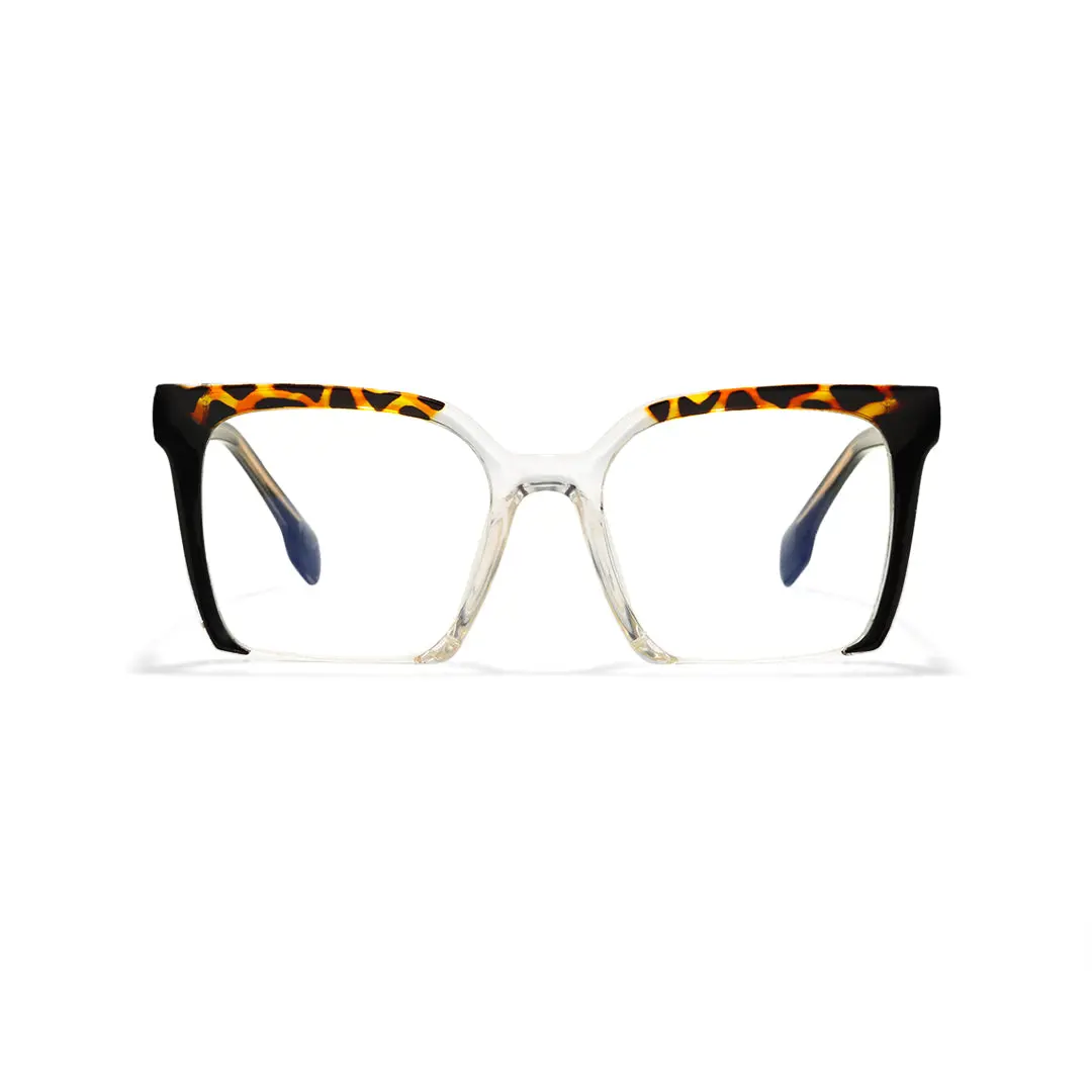 Front view of Kira colorful square tr90 eyeglasses SR0032502 in black