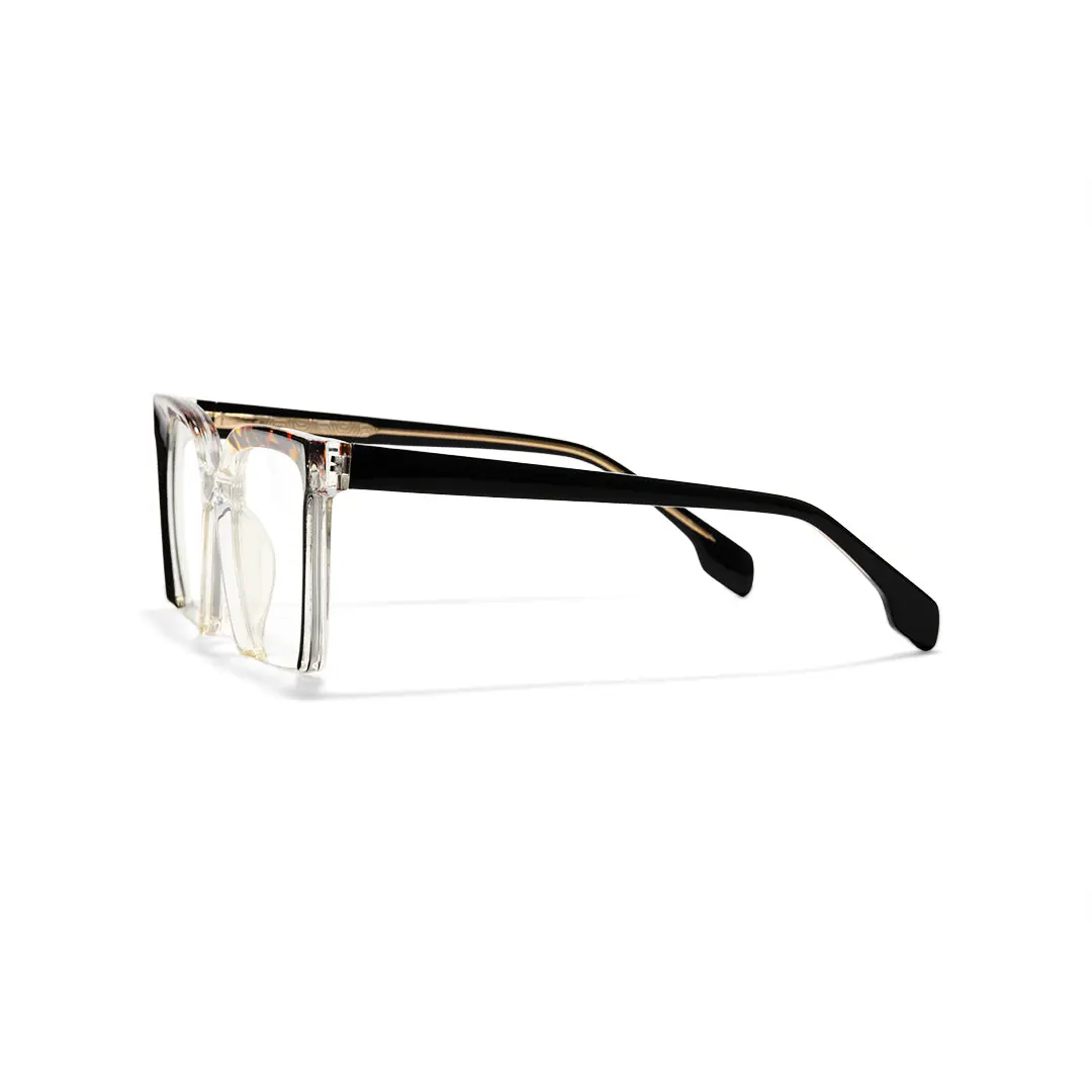 Side view of Kira colorful square tr90 eyeglasses SR0032502 in black