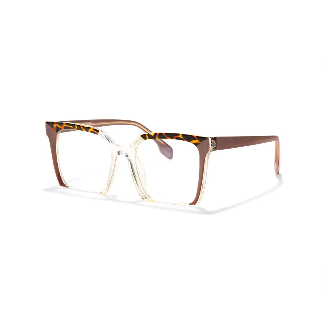 Angle view of Kira colorful square tr90 eyeglasses SR0032502 in brown