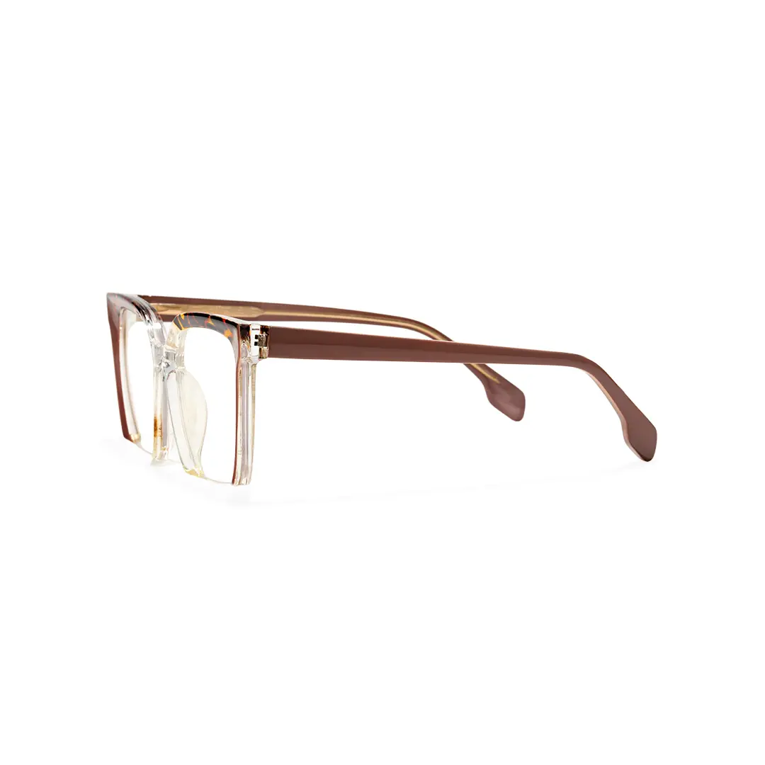 Side view of Kira colorful square tr90 eyeglasses SR0032502 in brown