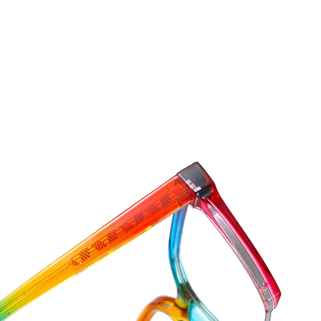 End piece detail of Kira colorful square tr90 eyeglasses SR0032502 in multicolor