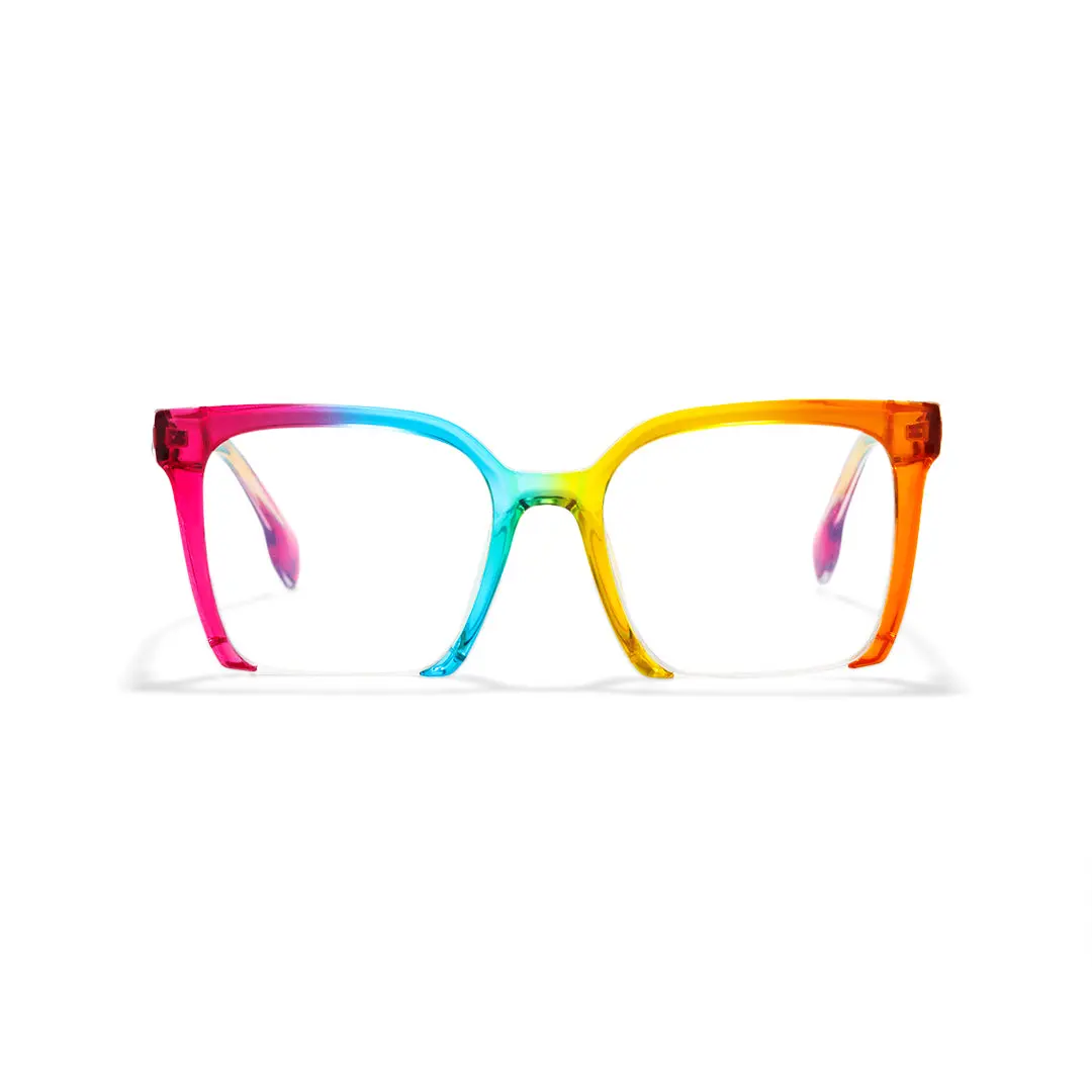 Front view of Kira colorful square tr90 eyeglasses SR0032502 in multicolor