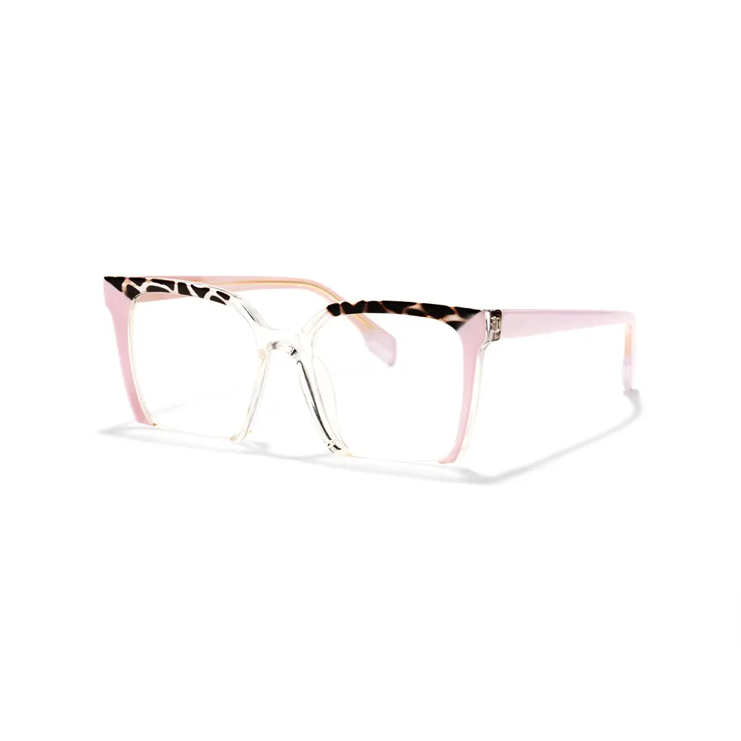 Angle view of Kira colorful square tr90 eyeglasses SR0032502 in pink