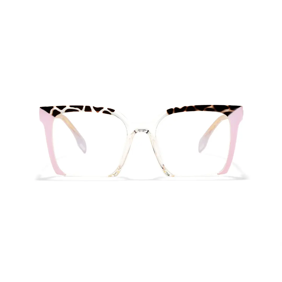 Front view of Kira colorful square tr90 eyeglasses SR0032502 in pink