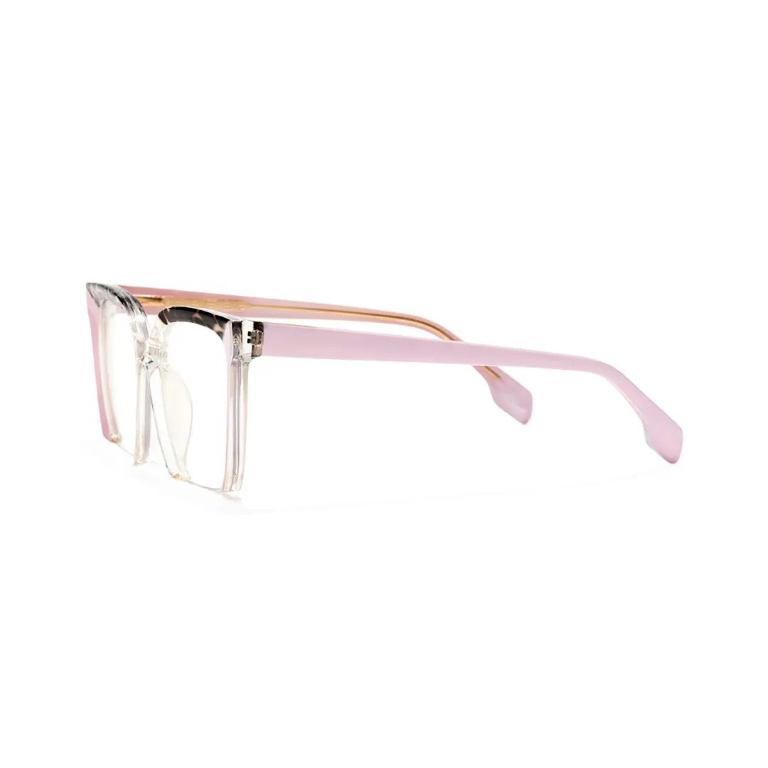 Side view of Kira colorful square tr90 eyeglasses SR0032502 in pink