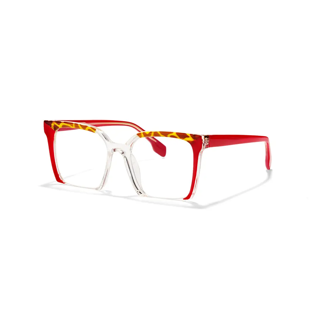 Angle view of Kira colorful square tr90 eyeglasses SR0032502 in red