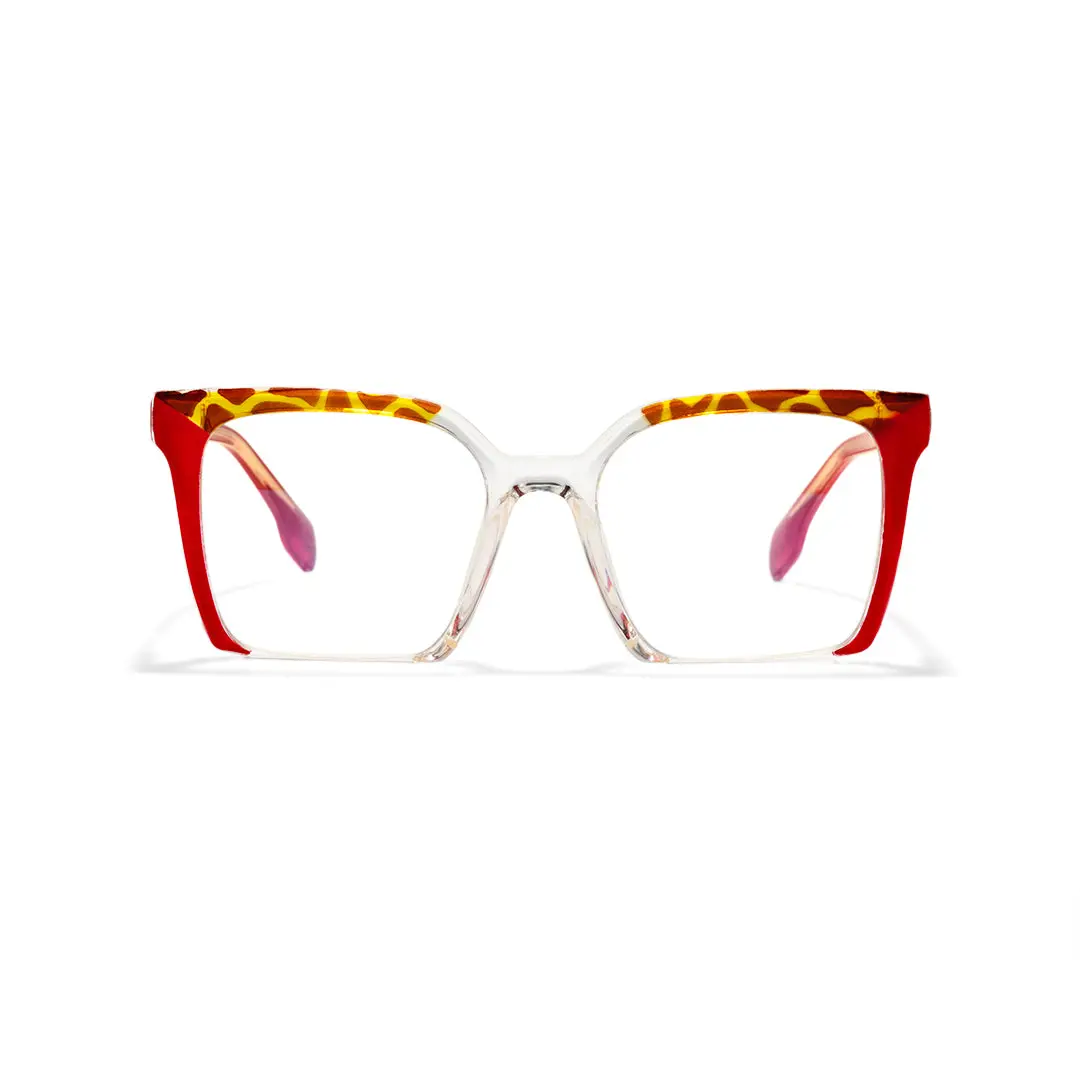 Front view of Kira colorful square tr90 eyeglasses SR0032502 in red