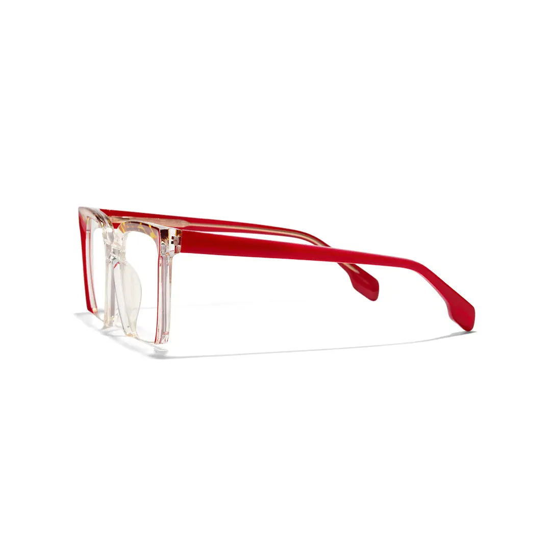 Side view of Kira colorful square tr90 eyeglasses SR0032502 in red