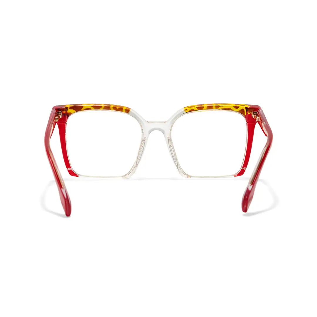 Back view of Kira square tr90 eyeglasses SR0032502 in red