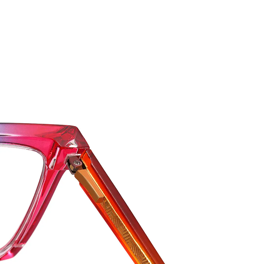 Hinge detail of Kira square tr90 eyeglasses SR0032502 in red