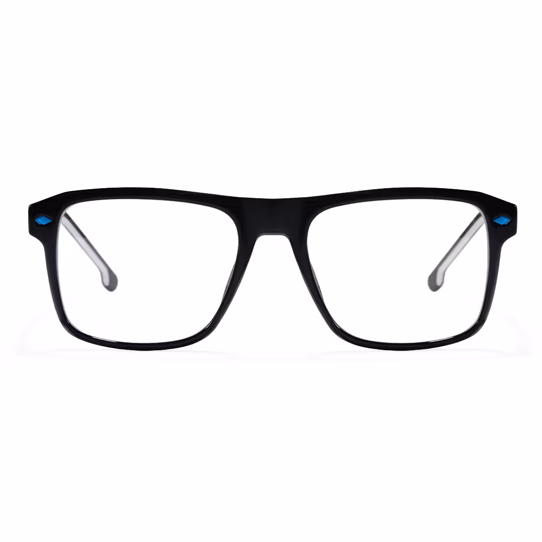 Front view of Zaneo square tr90 eyeglasses SR0032605 in black