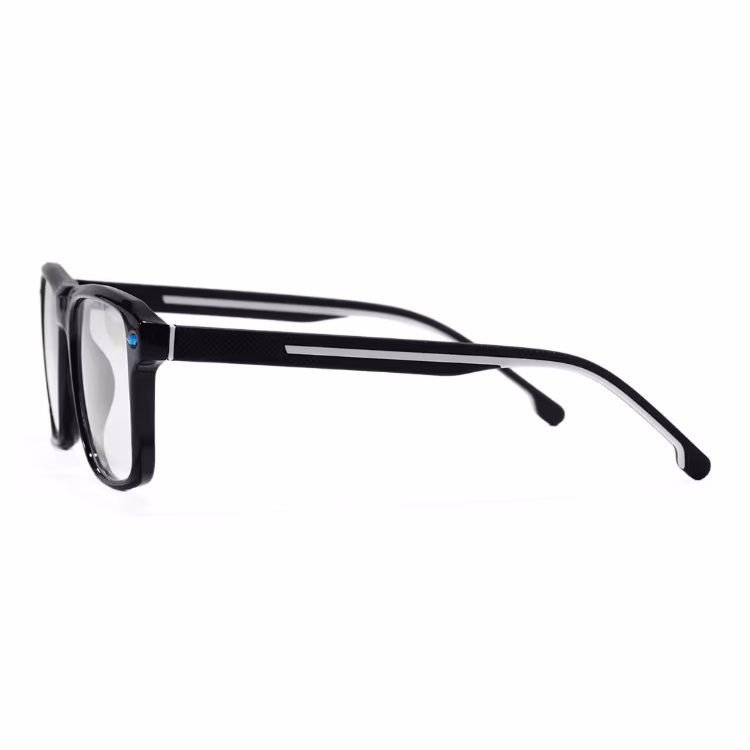 Side view of Zaneo square tr90 eyeglasses SR0032605 in black