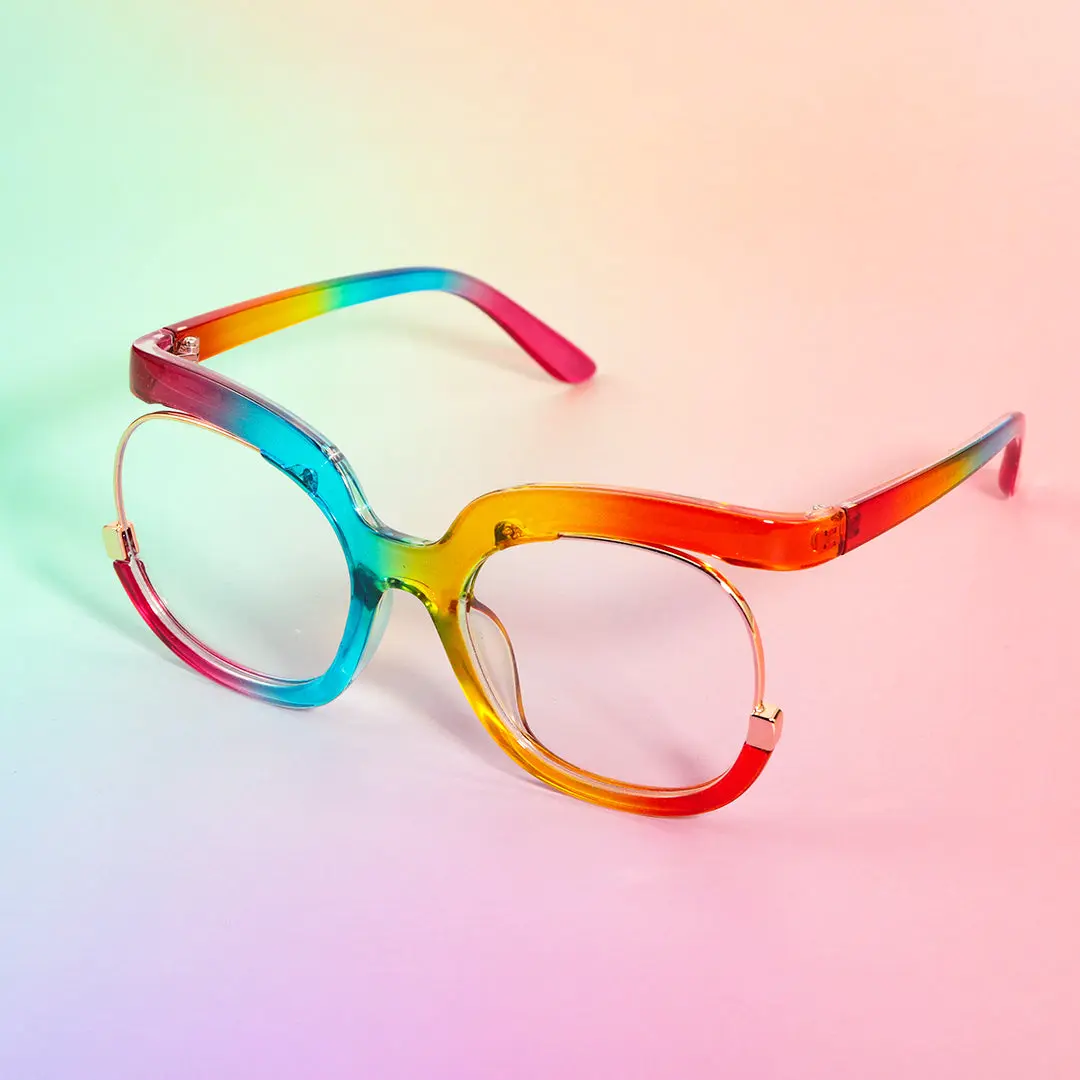 Scene view of Hana colorful square pc eyeglasses SR0042502 in multicolor