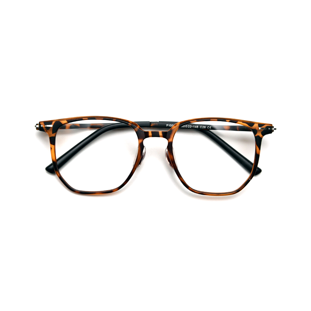 Front folded view of Benny square tr90 eyeglasses SR0042508 in tortoise