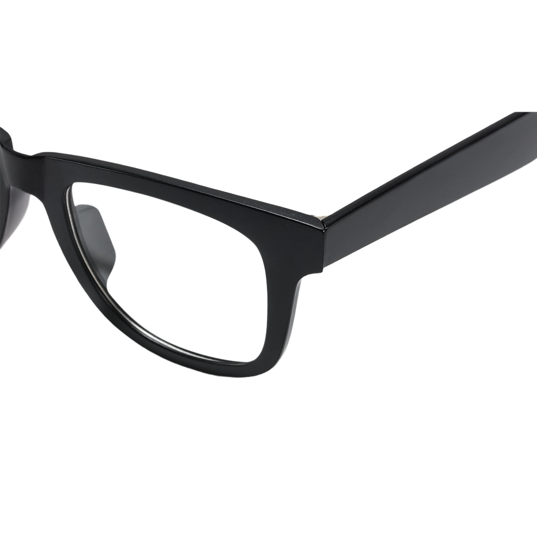 End piece detail of Emrys square tr90 magnetic clip-on eyeglasses set with interchangeable clip-on lenses SR0052512 in black