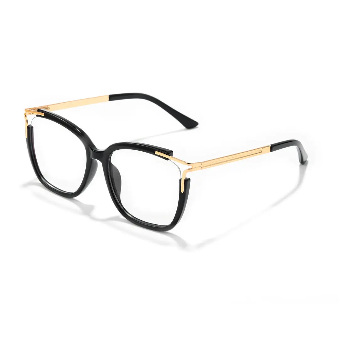 Angle view of Vera square tr90 eyeglasses SR0062501 in black