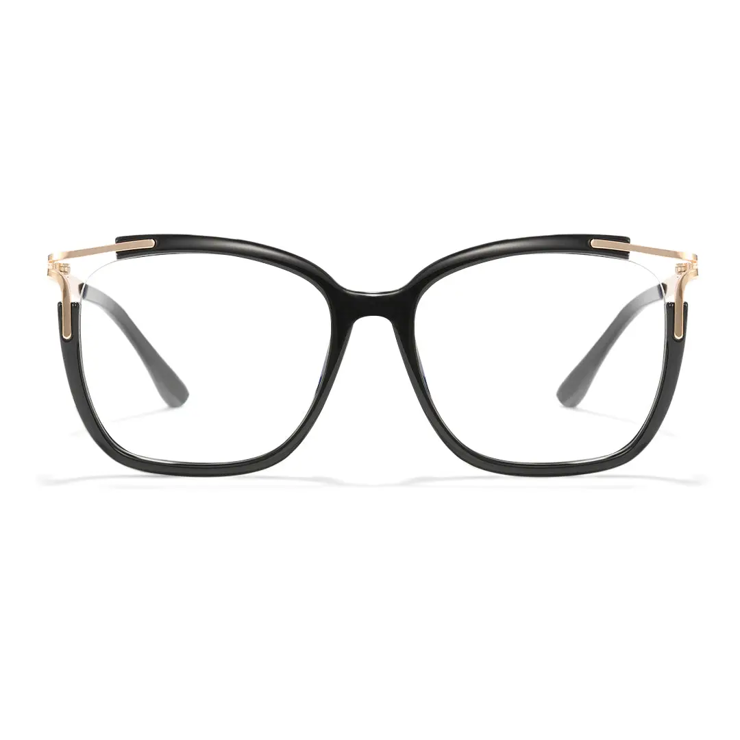 Front view of Vera square tr90 eyeglasses SR0062501 in black