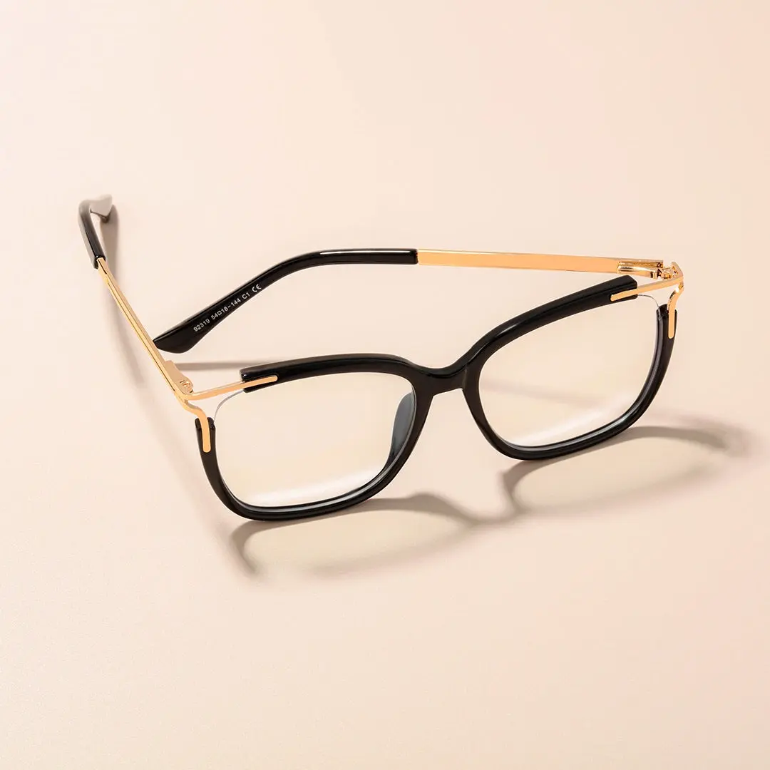Scene close-up view of Vera square tr90 eyeglasses SR0062501 in black