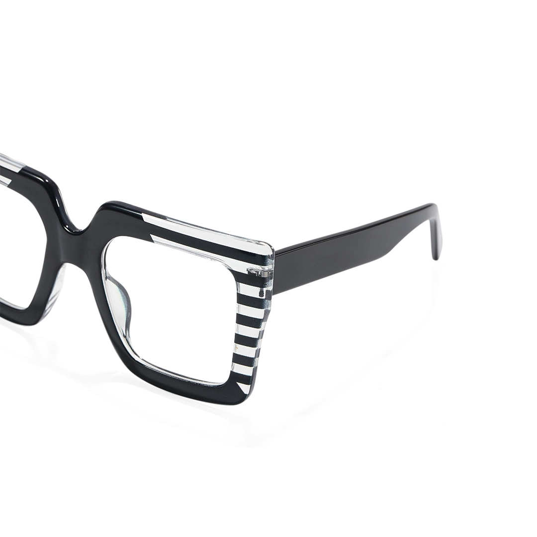 End piece detail of Cerys fashion square tr90 eyeglasses SR0072509 in two-tone