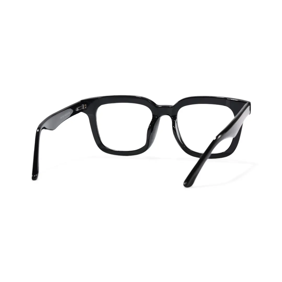 Back view of false square tr90 eyeglasses SR0082508 in black