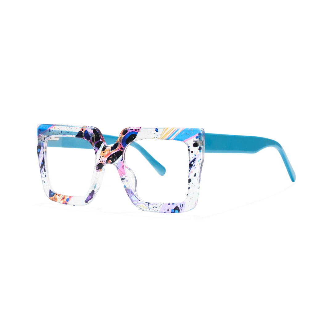 Angle view of Veraine square tr90 eyeglasses SR0082509 in multicolor