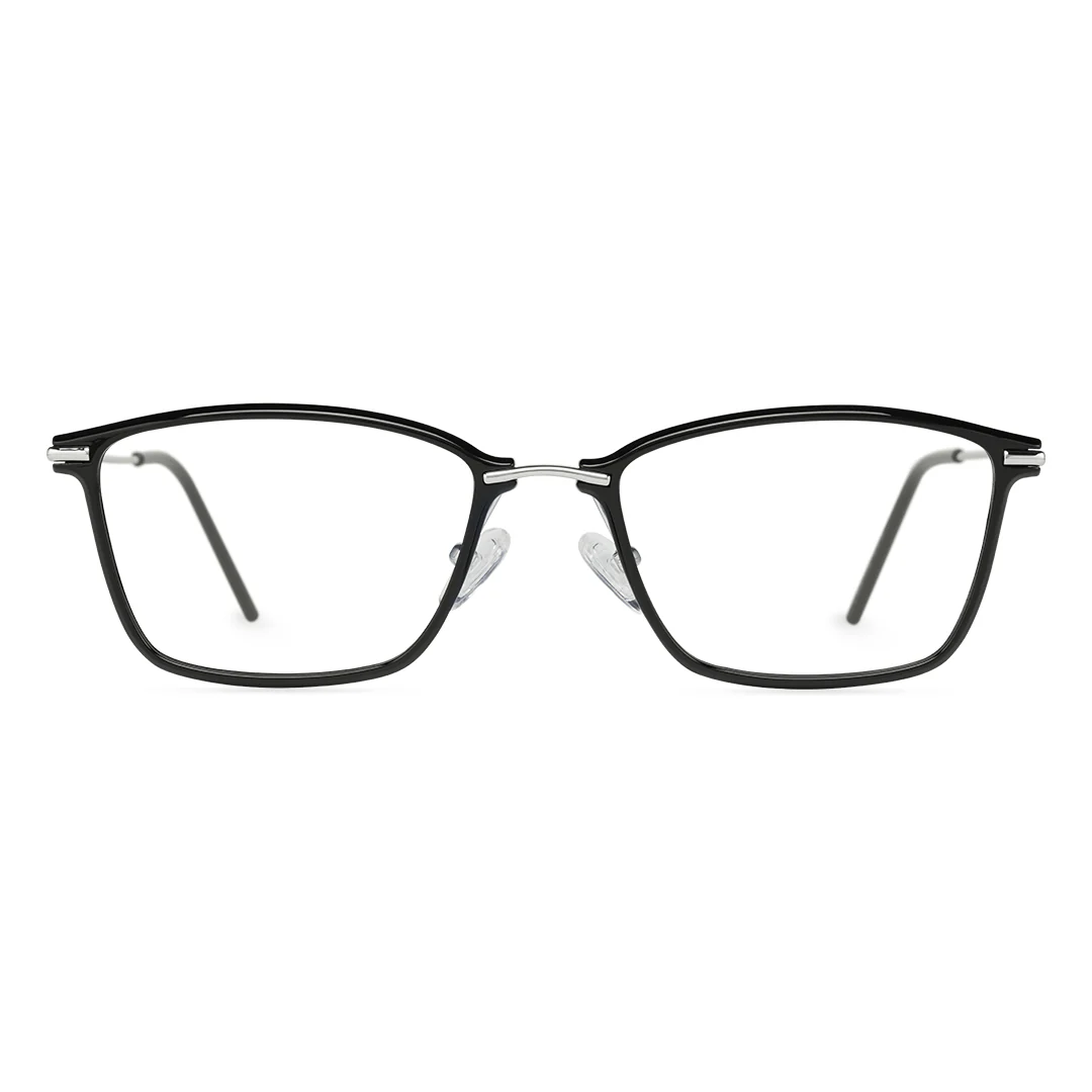Front view of Valoe square tr90 eyeglasses SR0092409 in black